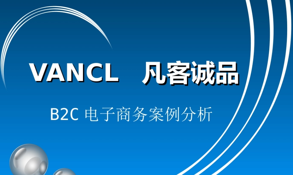 VANCL凡客诚品B2C电子商务案例分析.ppt