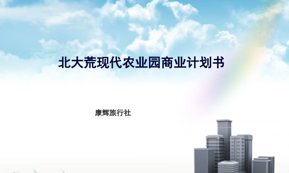 北大荒现代农业园商业计划书.ppt