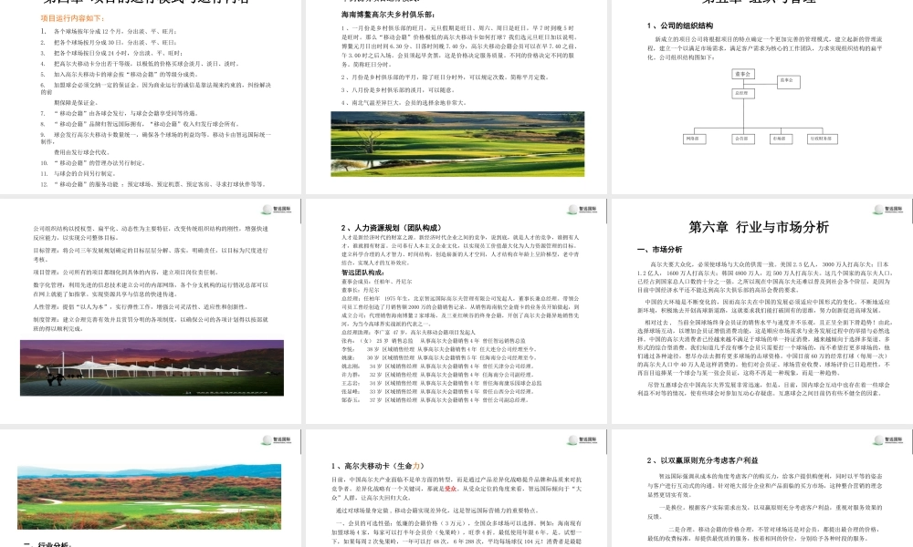 高尔夫移动卡项目商业计划书.ppt