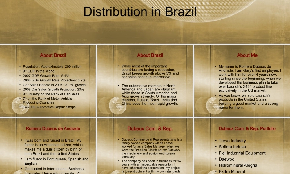 巴西市场商业计划书-英文.ppt