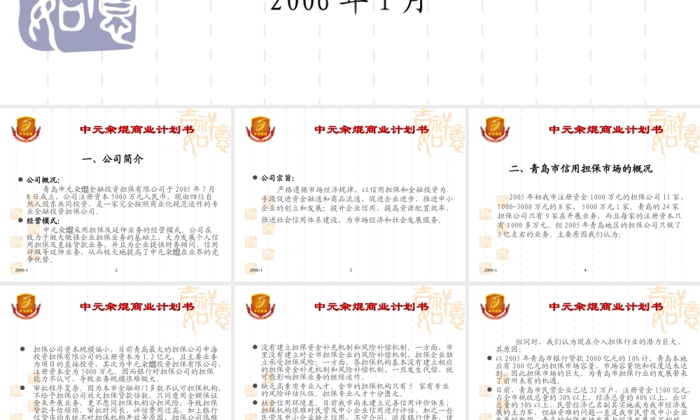 金融投资担保公司商业计划书(ppt31.ppt