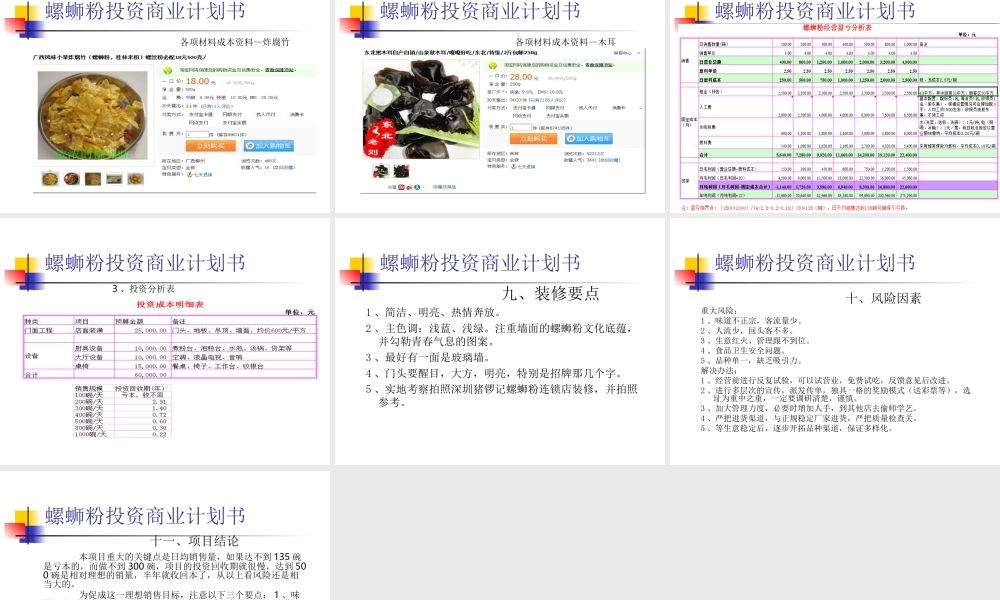 螺蛳粉商业计划书.ppt