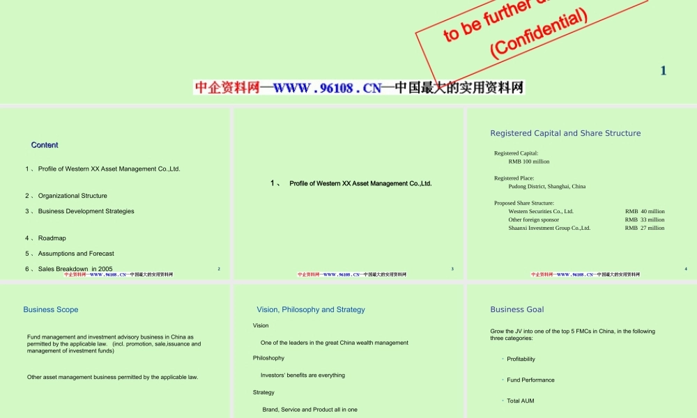 西部证券2004-2007年商业计划书.ppt