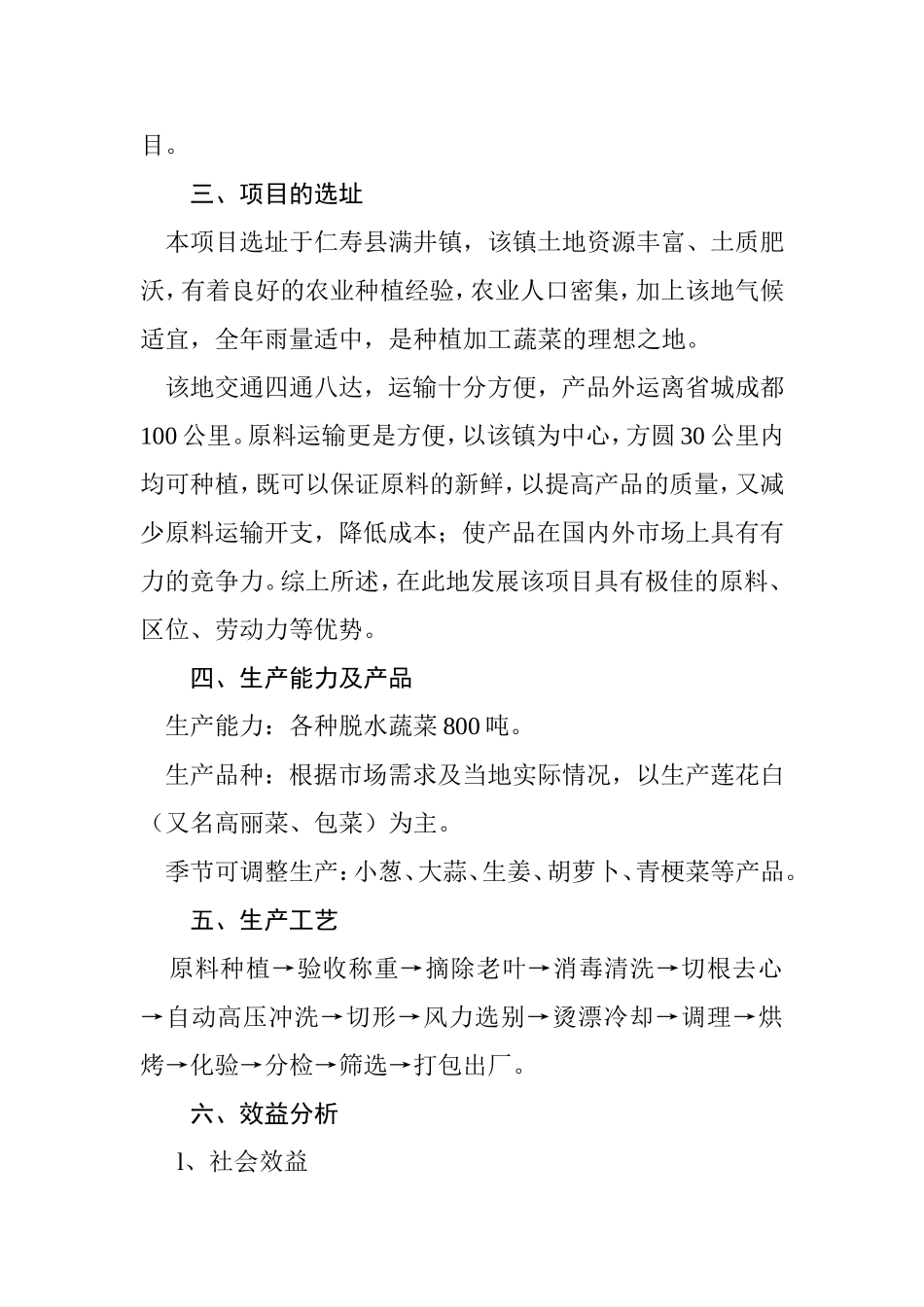 脱水蔬菜加工项目可行性报告.doc_第2页