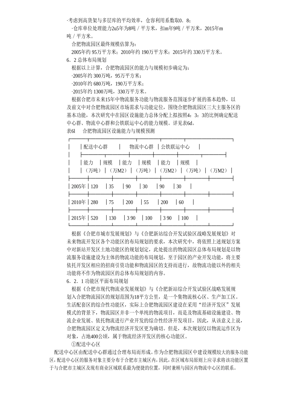 合肥现代物流园区-可行性研究报告6-总体发展规划.doc_第3页