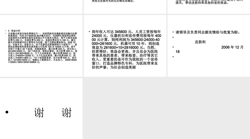 关于开展激光美容的可行性报告.ppt