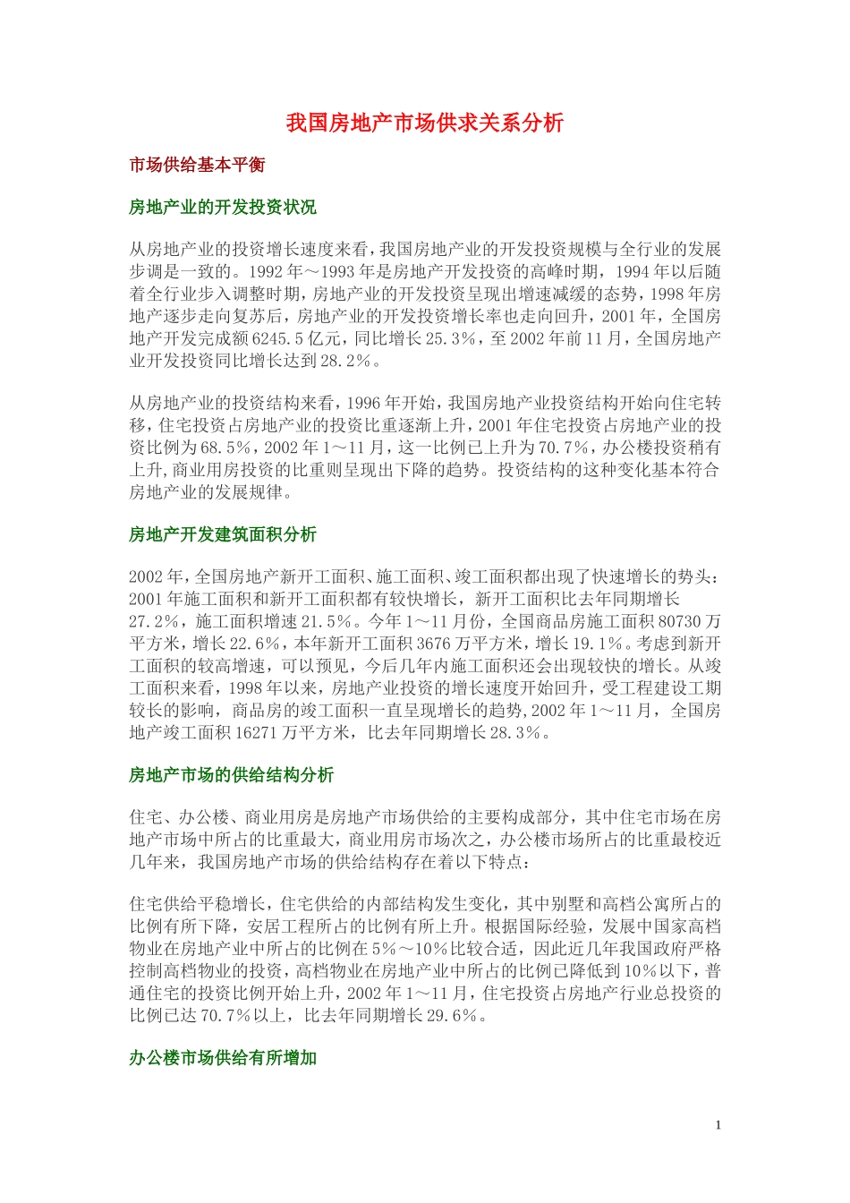 我国房地产市场供求关系分析.doc_第1页