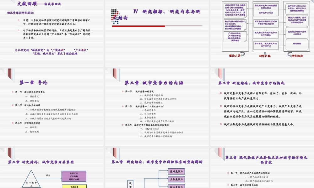 现代物流产业发展与城市竞争力研究.ppt