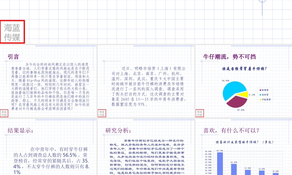 中国牛仔裤消费习惯和观念调查报告.ppt