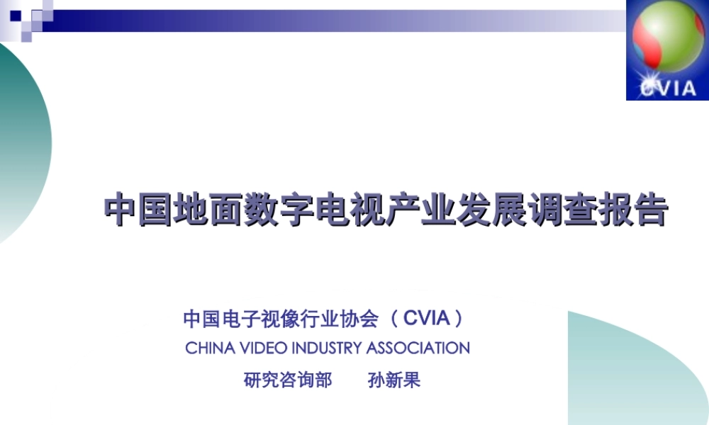 中国地面数字电视产业发展调查报告.ppt