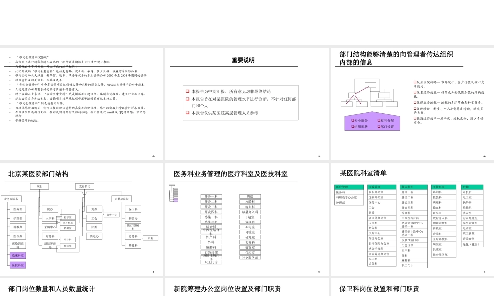 某医院组织结构梳理报告.ppt