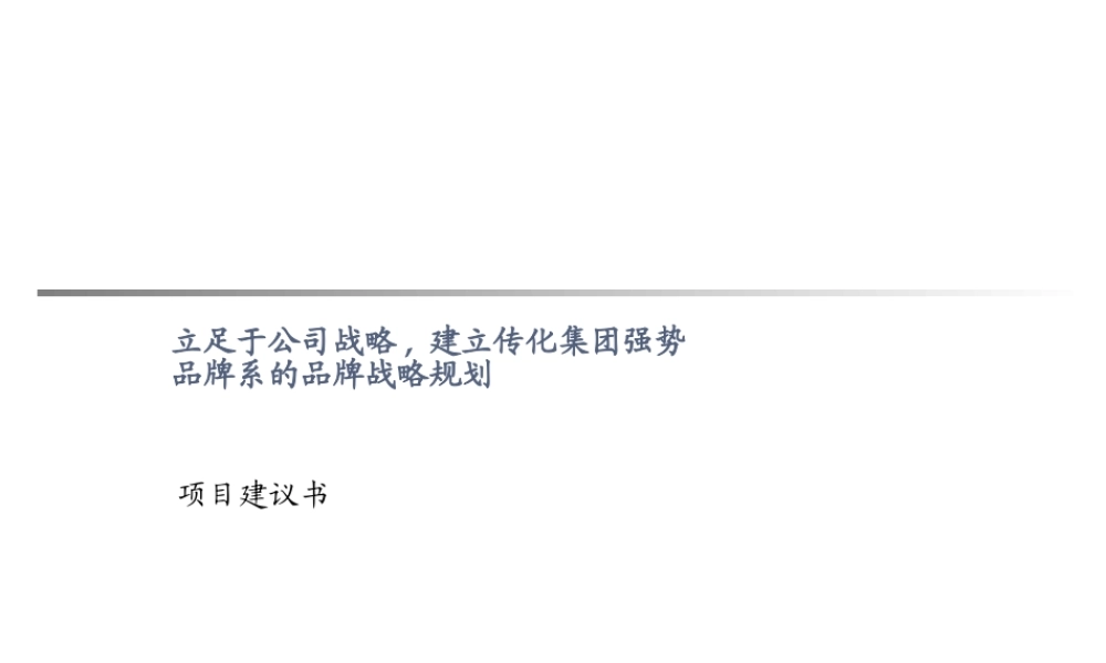 XX集团品牌规划建议书.ppt