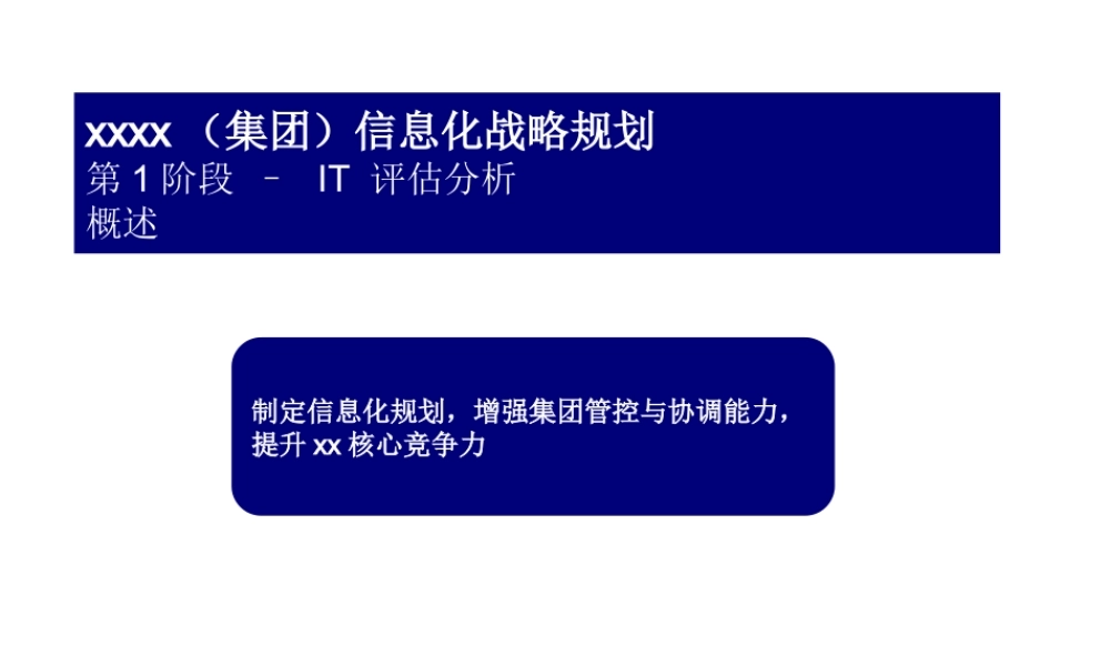 xxxx（集团）信息化战略规划.ppt