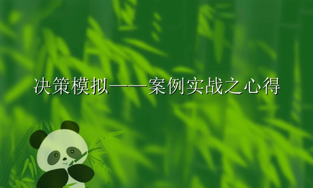 决策模拟案例实战之心得.ppt