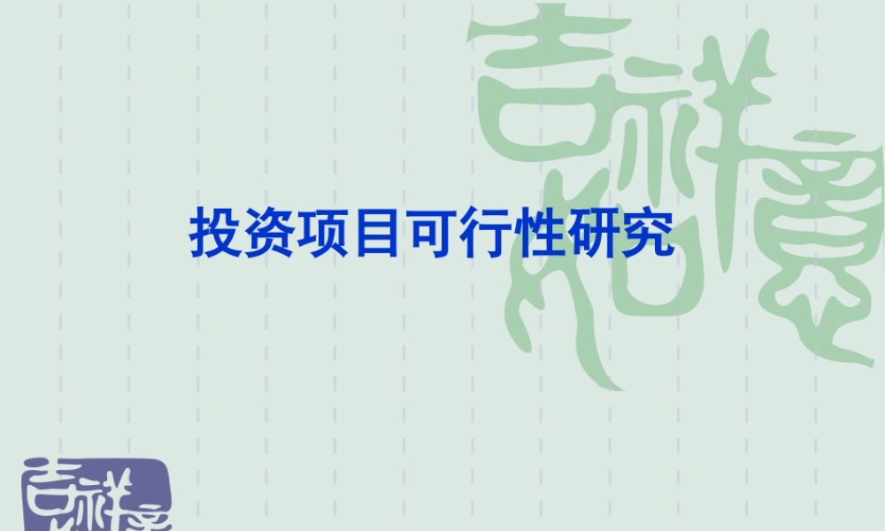 投资项目可行性研究.ppt