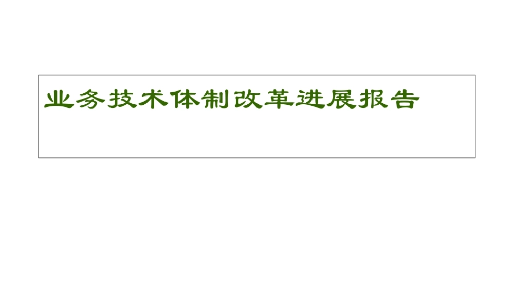 业务技术体制改革进展报告.ppt