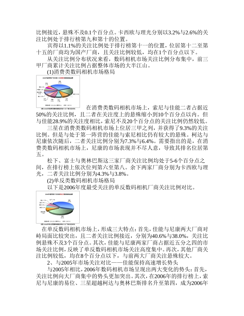 2006年数码相机市场关注与价格调查报告.doc_第3页