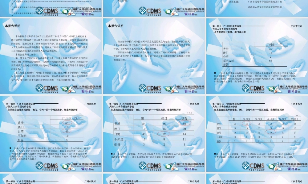 廣州市民去台旅遊意向調查報告.ppt