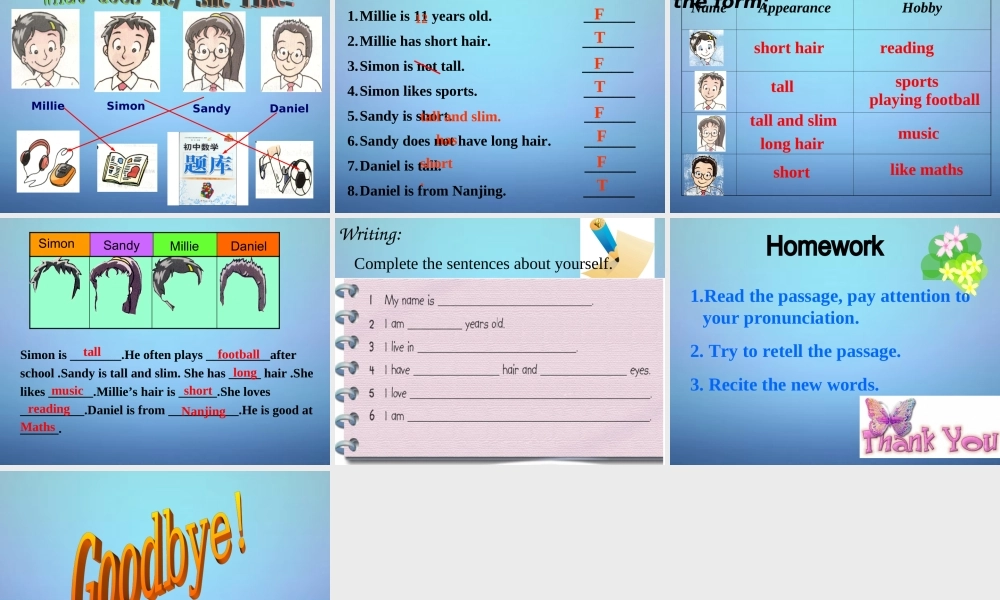 江苏省兴化市昭阳湖初级中学七年级英语上册《Unit 1 This is me》Reading 1课件 .ppt