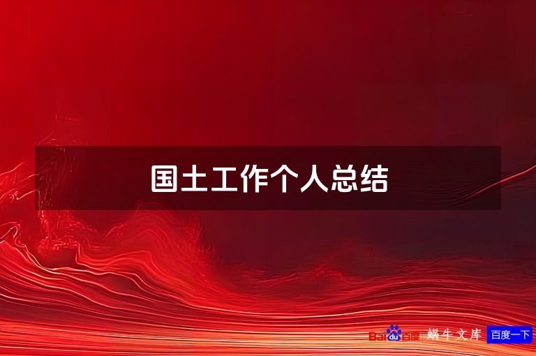 国土工作个人总结