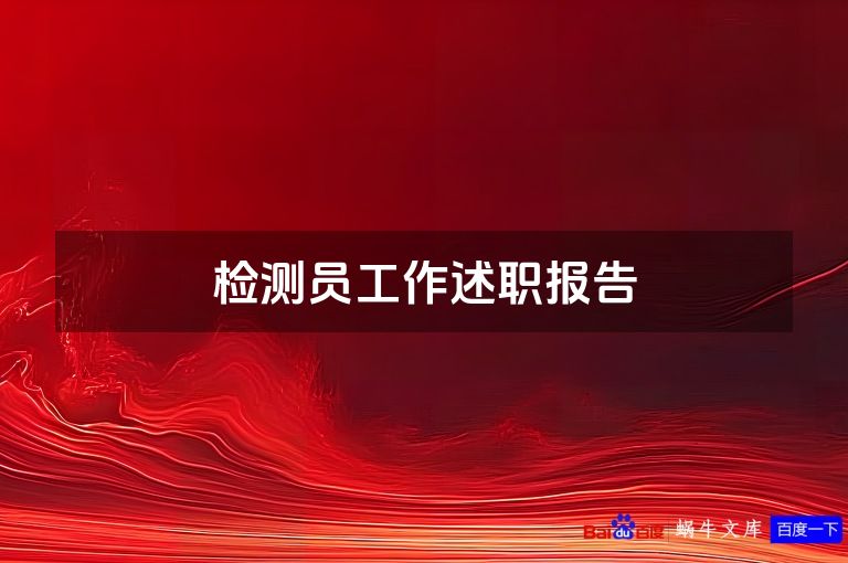 检测员工作述职报告