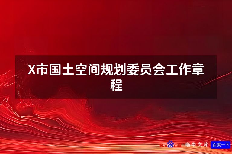 X市国土空间规划委员会工作章程