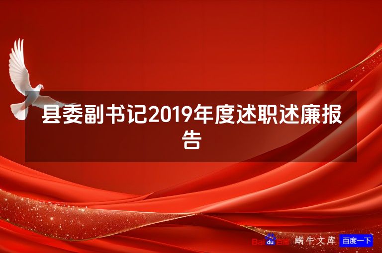 县委副书记2019年度述职述廉报告