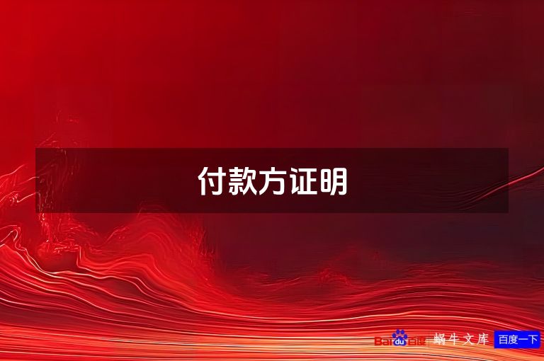 付款方证明