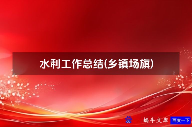 水利工作总结(乡镇场旗)