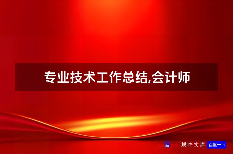 专业技术工作总结,会计师