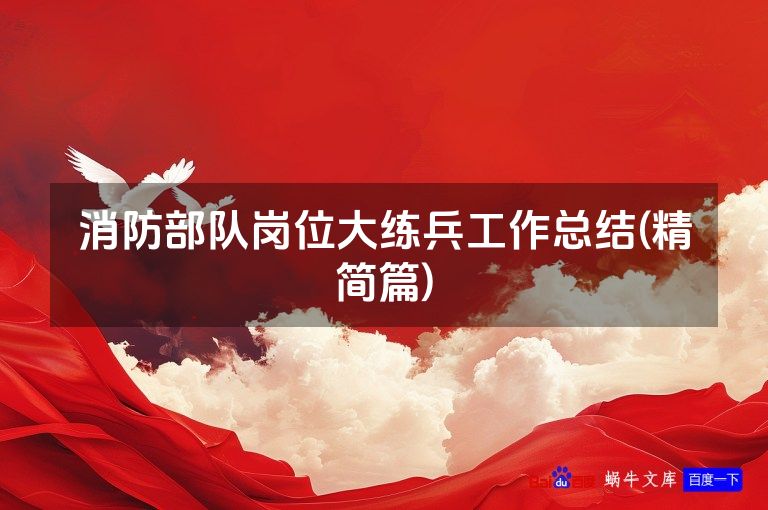 消防部队岗位大练兵工作总结(精简篇)