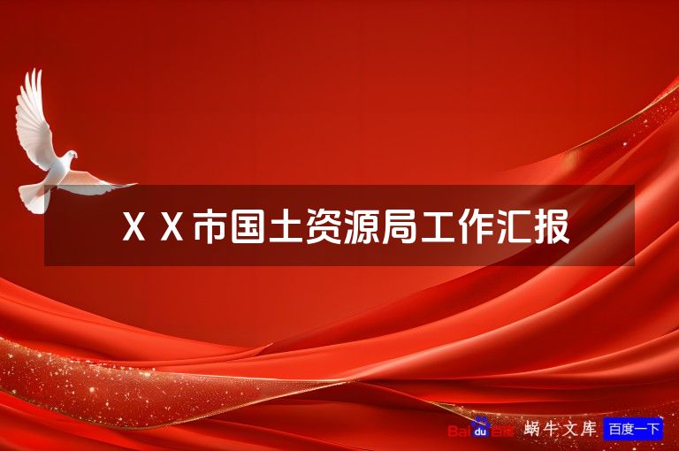 XX市国土资源局工作汇报