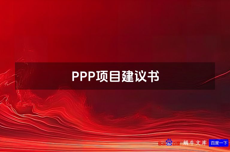 PPP项目建议书