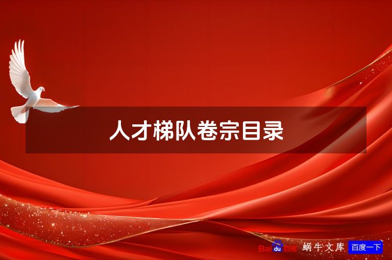 人才梯队卷宗目录