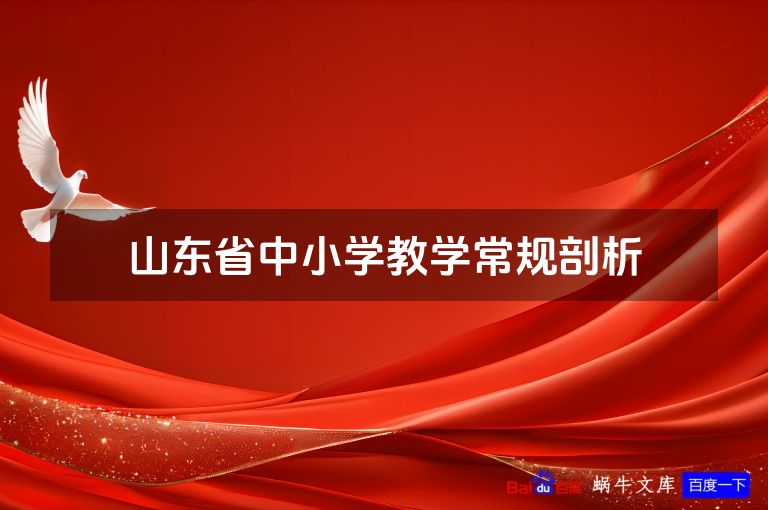 山东省中小学教学常规剖析