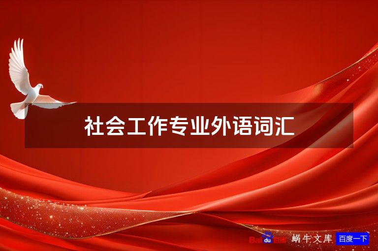 社会工作专业外语词汇