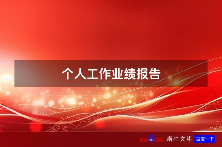 个人工作业绩报告