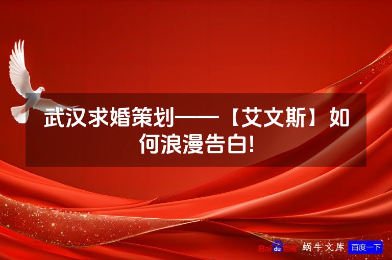 武汉求婚策划——【艾文斯】如何浪漫告白!