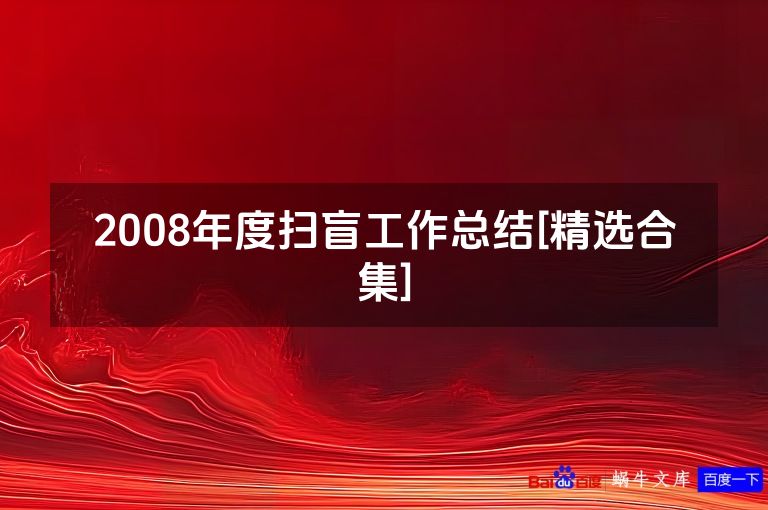 2008年度扫盲工作总结[精选合集]
