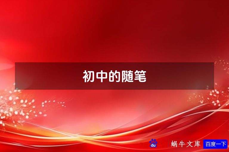 初中的随笔