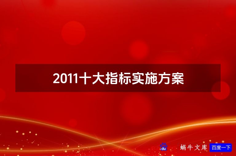2011十大指标实施方案