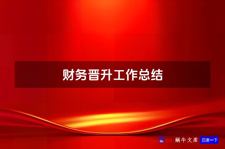 财务晋升工作总结