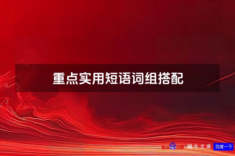 重点实用短语词组搭配