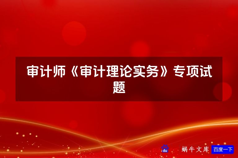 审计师《审计理论实务》专项试题