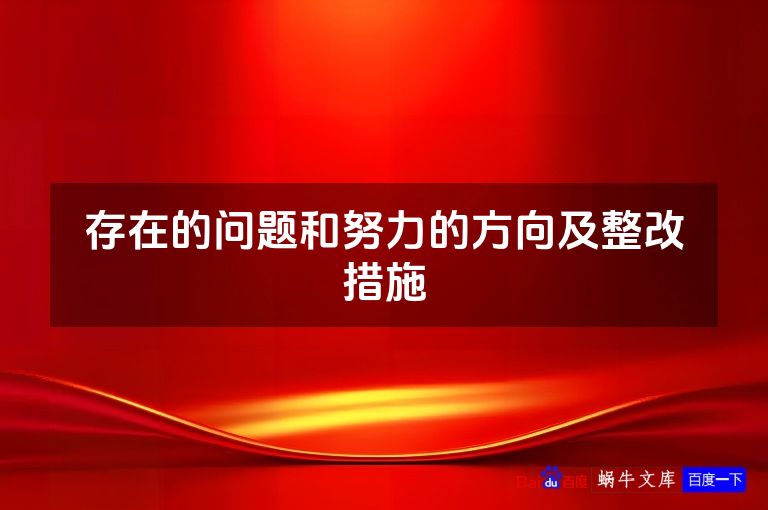 存在的问题和努力的方向及整改措施