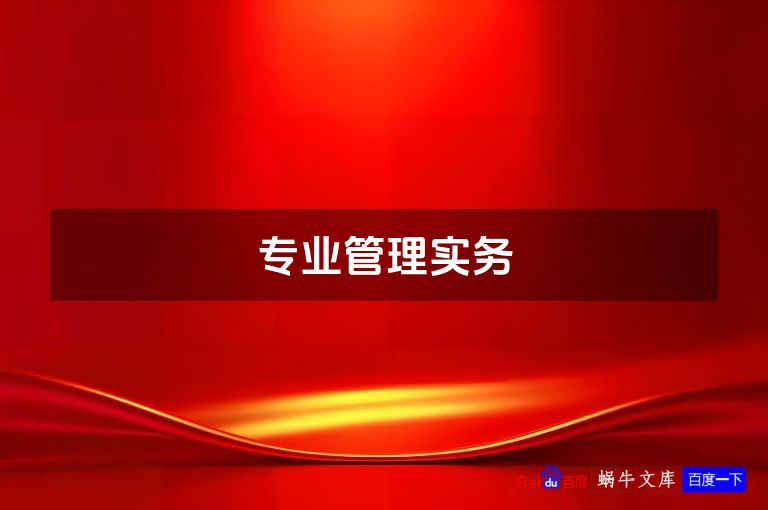专业管理实务