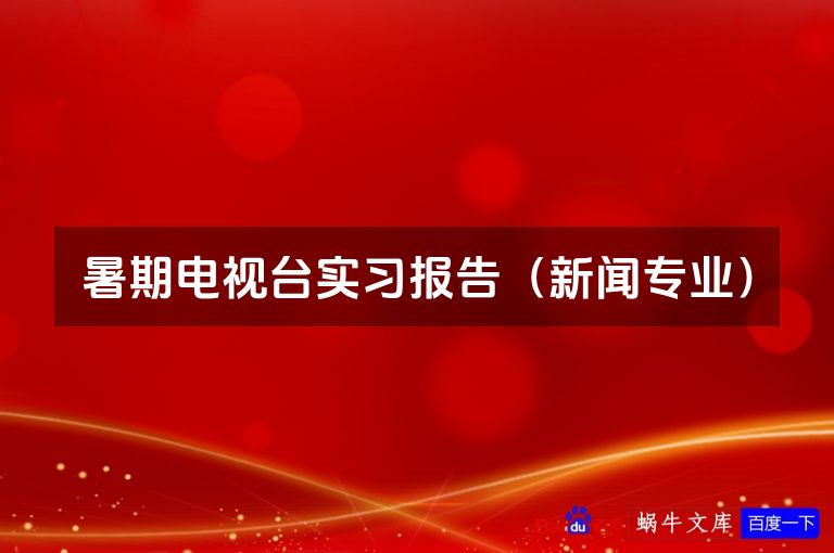 暑期电视台实习报告(新闻专业)