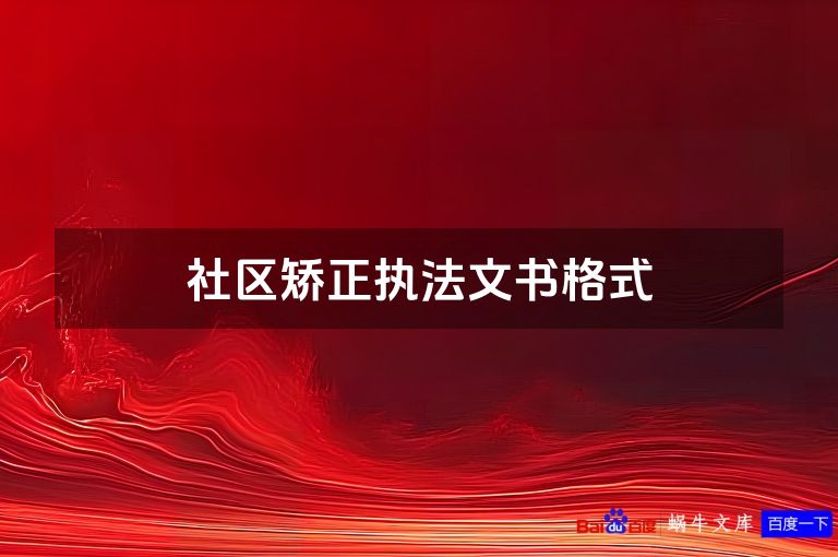 社区矫正执法文书格式