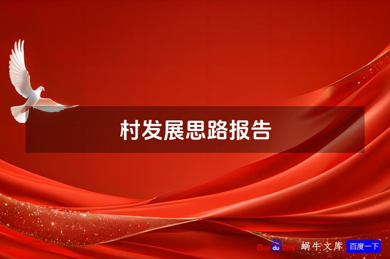 村发展思路报告
