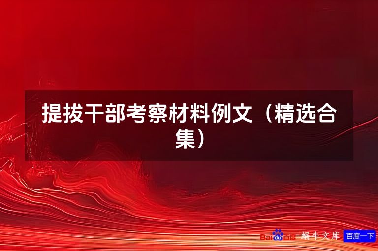 提拔干部考察材料例文（精选合集）